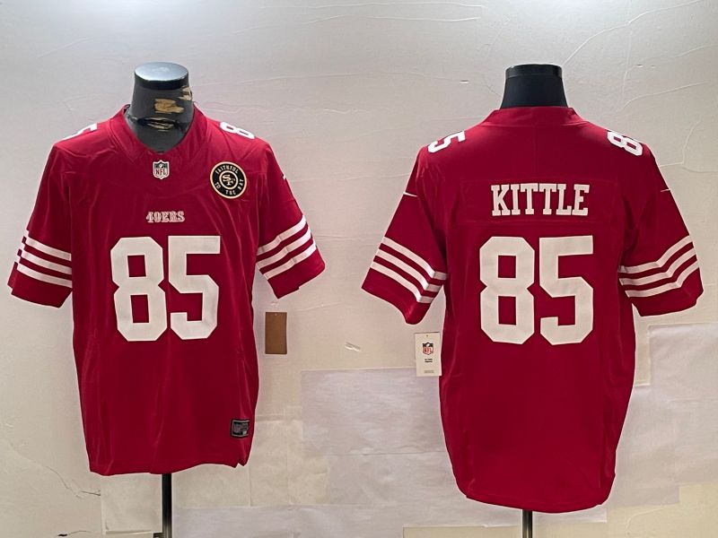 Men San Francisco 49ers #85 Kittle Red three generations 2024 Nike Limited NFL Jersey style 7->->